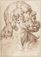 K II 052
<br/>
Manskop met baard, opziend naar rechts
<br/>
<em>Passerotti, Bartolomeo (1529-1592)</em>